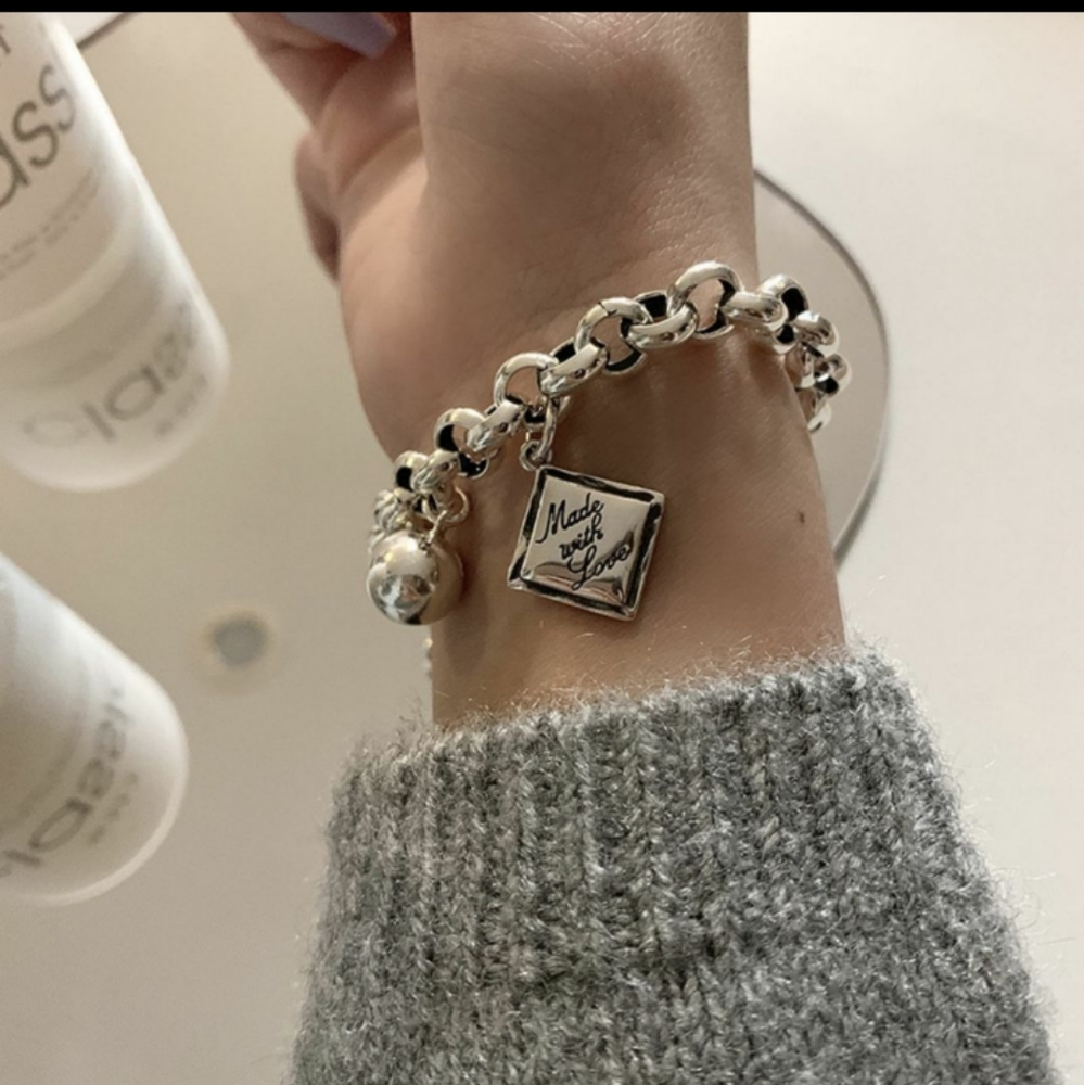 NEW 925 STERLING SILVER ENGLISH SQUARE BRACELET - Picture 3 of 4